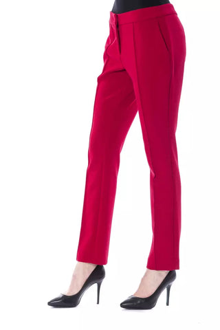 Pantalón de poliéster fucsia para mujer