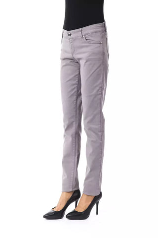 Pantalón de algodón gris para mujer