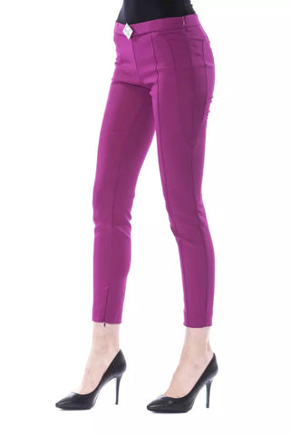 Pantalones de poliéster morados para mujer
