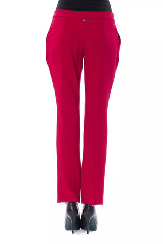Pantalón de poliéster fucsia para mujer