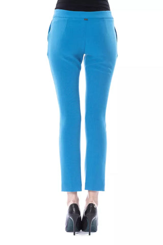 Hellblaue Polyester-Damen-Röhrenhose