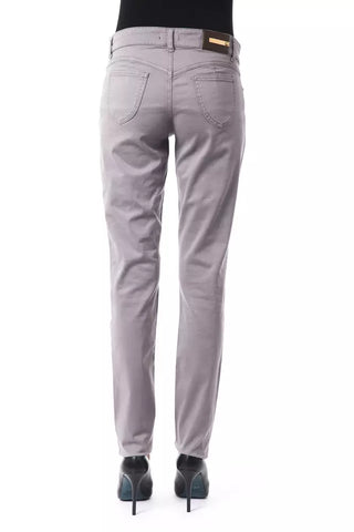 Pantalón de algodón gris para mujer