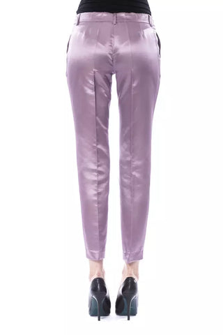 Pantalones de algodón morados para mujer