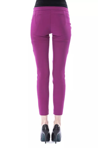 Pantalones de poliéster morados para mujer