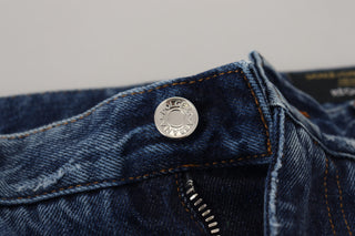 Blaue zerrissene Jeans aus Baumwolle für Herren