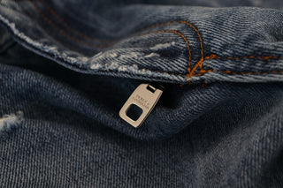 Blaue zerrissene Jeans aus Baumwolle für Herren
