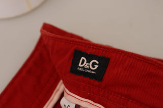 Rote Regular Fit Herren-Jeans aus Denim
