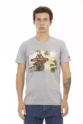 Graues Herren-T-Shirt aus Baumwolle