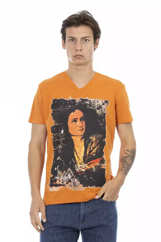 Camiseta de algodón naranja para hombre