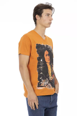 Camiseta de algodón naranja para hombre