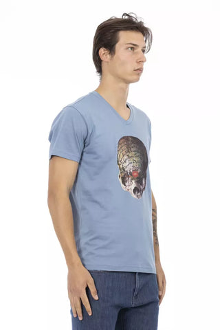 Hellblaues Baumwoll-Herren-T-Shirt