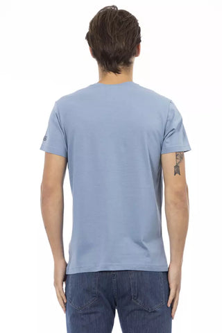 Hellblaues Baumwoll-Herren-T-Shirt
