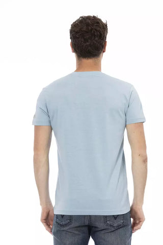 Hellblaues Baumwoll-Herren-T-Shirt