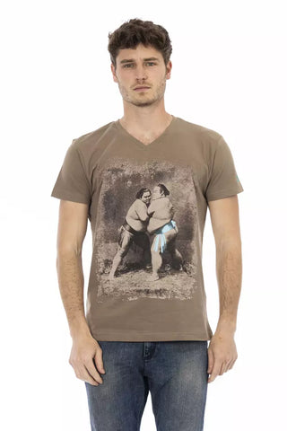 Braunes Baumwoll-Herren-T-Shirt