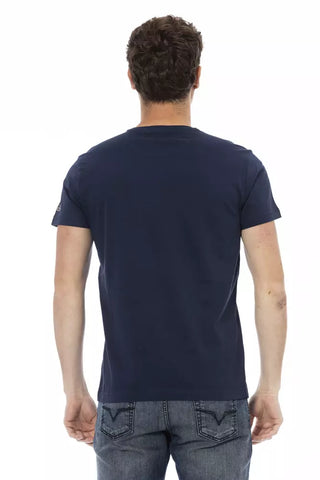 Blaues Baumwoll-Herren-T-Shirt
