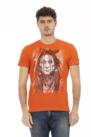 Orangefarbenes Herren-T-Shirt aus Baumwolle