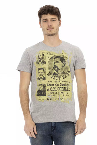 Camiseta de algodón gris para hombre