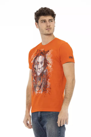 Orangefarbenes Herren-T-Shirt aus Baumwolle