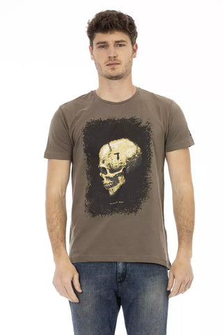 Camiseta marrón de algodón para hombre