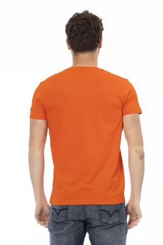 Orangefarbenes Herren-T-Shirt aus Baumwolle