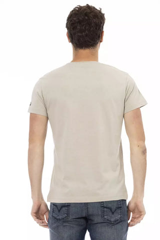 Beiges Baumwoll-Herren-T-Shirt