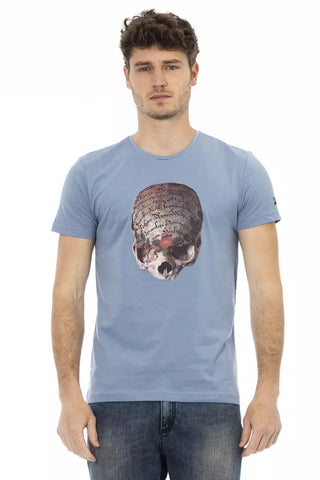 Camiseta de algodón azul claro para hombre
