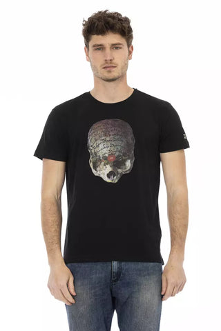 Camiseta negra de algodón para hombre