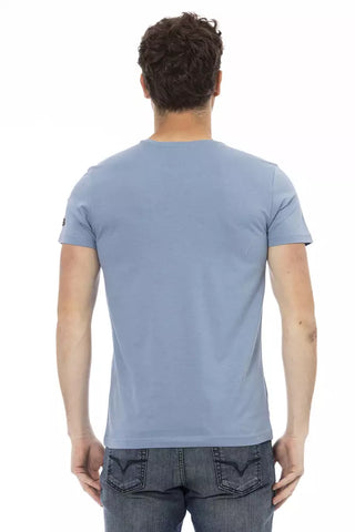 Hellblaues Baumwoll-Herren-T-Shirt
