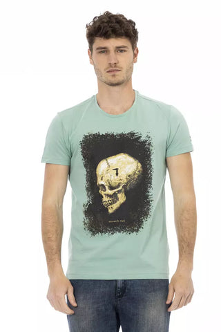 Camiseta verde de algodón para hombre