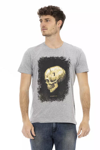Gray Cotton Men T-Shirt
