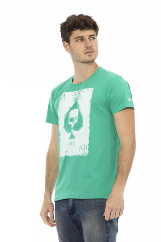 Grünes Baumwoll-Herren-T-Shirt