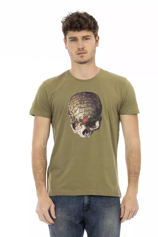 Camiseta verde de algodón para hombre