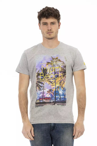 Camiseta de algodón gris para hombre