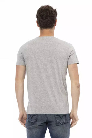 Camiseta de algodón gris para hombre