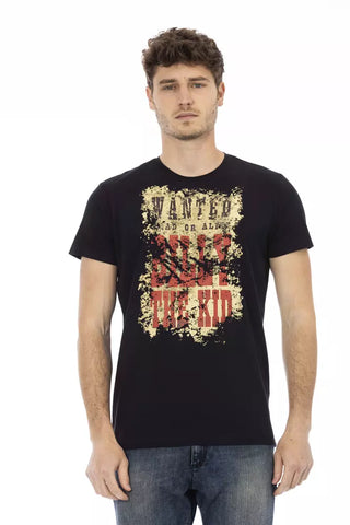 Camiseta de algodón negra para hombre