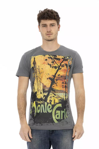 Camiseta de algodón gris para hombre