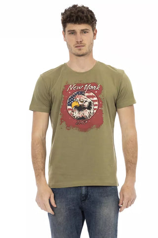 Grünes Baumwoll-Herren-T-Shirt