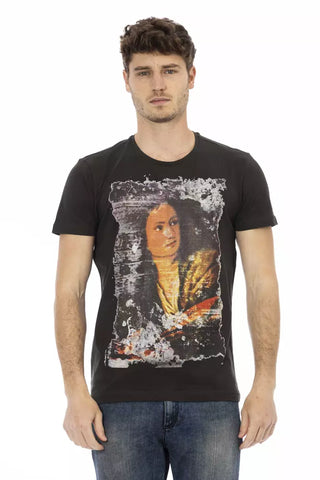 Camiseta de algodón negra para hombre