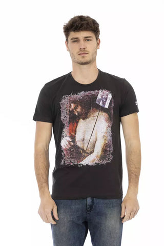 Camiseta de algodón negra para hombre