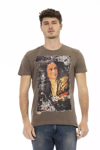 Camiseta marrón de algodón para hombre