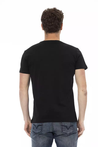 Camiseta negra de algodón para hombre