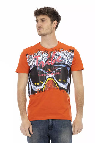 Camiseta de algodón naranja para hombre