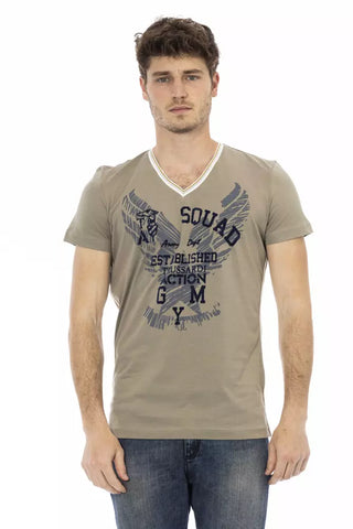Camiseta verde de algodón para hombre