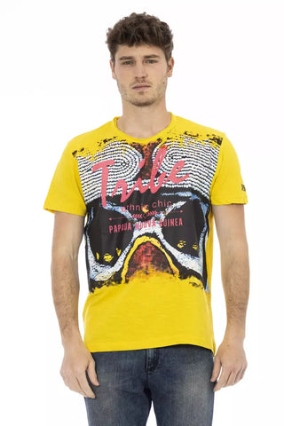 Camiseta de algodón amarilla para hombre