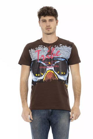 Camiseta marrón de algodón para hombre