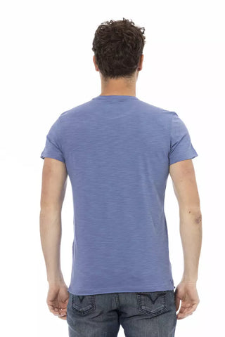 Blaues Baumwoll-Herren-T-Shirt