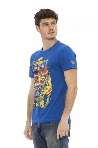 Blaues Baumwoll-Herren-T-Shirt