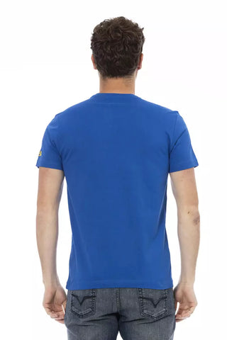 Blaues Baumwoll-Herren-T-Shirt