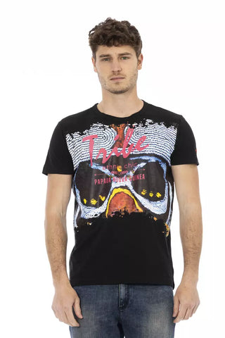 Camiseta de algodón negra para hombre