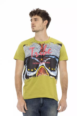 Camiseta verde de algodón para hombre